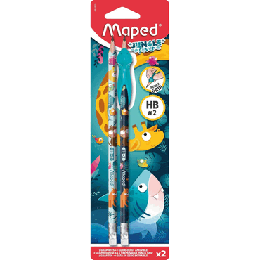 MAPED Bleistift Jungle Fever - HB mit Radierer und Schreibhilfe 2er Bl von Maped