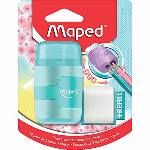 Maped,49230,- AA8Radierer/Anspitzer 2in1CONNECT PASTELL -2 Lochgrößen für dicke unddünne Stifte - inkl. 1x Ersatzradierer - rose, hellblau, flieder Maped,49230,- AA8Radierer/Anspitzer 2in1CONNECT PASTELL -2 Lochgrößen für dicke unddünne Stifte - inkl. 1x Ersatzradierer - rose, hellblau, flieder von Maped
