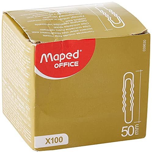 Maped 039630 Aktenklammern, vernickelt, 50 mm, gewellt von Maped
