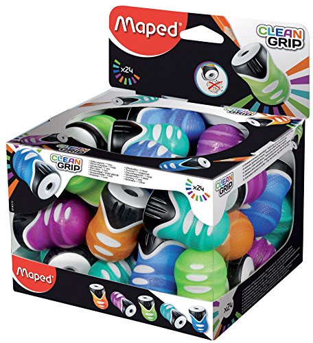 Maped 1 Loch reinigen Grip Bleistift spitzloch, verschiedene Farben (24 Stück Maped 1 Loch reinigen Grip Bleistift spitzloch, verschiedene Farben (24 Stück von Helix