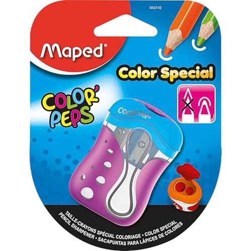 Maped - ergonomischer Anspitzer COLOR'PEPS für 2 Stiftgrößen inkl. Auffangdose - speziell für Buntstifte - für dünne Stifte Ø < 8 mm/für dicke Stifte Ø < 11 mm Maped - ergonomischer Anspitzer COLOR'PEPS für 2 Stiftgrößen inkl. Auffangdose - speziell für Buntstifte - für dünne Stifte Ø < 8 mm/für dicke Stifte Ø < 11 mm von Maped