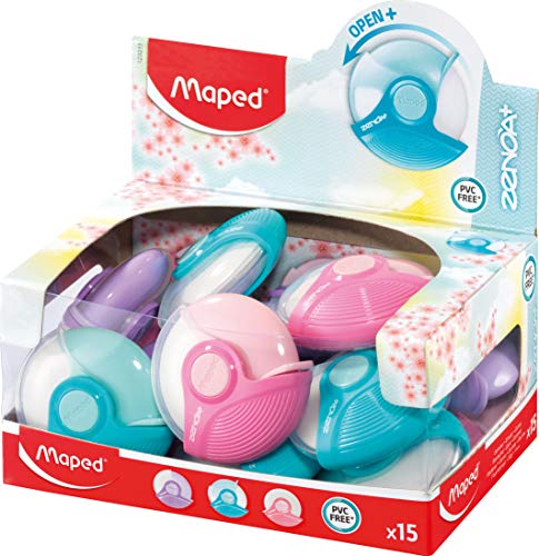 Maped 123211 Zenoa Plus Radiergummi Plus, Farblich Sortiert,(15 Stück) 1er Pack von Maped