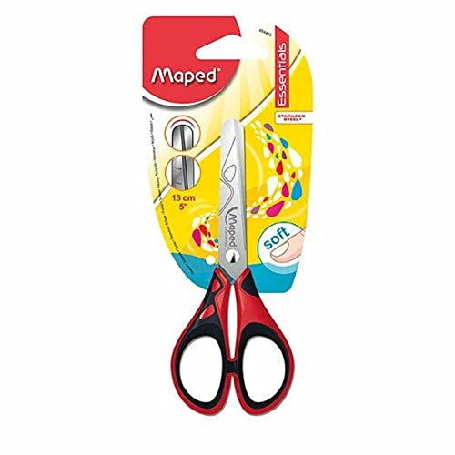 Maped 464410 13 cm Essential Soft Schere mit Zentimeter Markierungen (1 Stück) von Maped