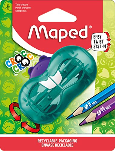 Maped - Anspitzer CROC CROC TWIST Bieber - 2 Stiftgrößen - mit Auffangdose - blau von Maped