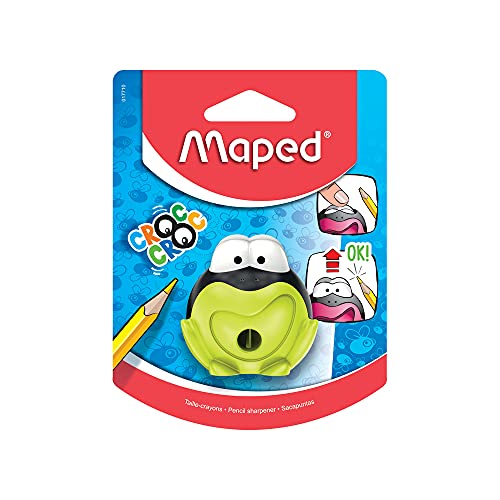 Maped - Bleistift-Anspitzer, Dosen-Anspitzer CROC CROC Frosch, für dünne Stifte, mit Anspitzer-Dose - türkis, grün, pink Maped - Bleistift-Anspitzer, Dosen-Anspitzer CROC CROC Frosch, für dünne Stifte, mit Anspitzer-Dose - türkis, grün, pink von Maped