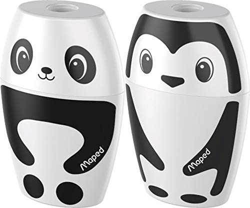 Maped - Bleistift-Anspitzer, Dosen-Anspitzer SHAKKY für dünne Stifte, mit Anspitzer-Dose - Panda oder Pinguin, farbig sortiert Maped - Bleistift-Anspitzer, Dosen-Anspitzer SHAKKY für dünne Stifte, mit Anspitzer-Dose - Panda oder Pinguin, farbig sortiert von Maped