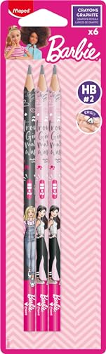 Maped - Bleistift BARBIE HB mit Radiergummikopf - 6 Stück - Holzbleistifte mit Radiergummi - ergonomische Form Maped - Bleistift BARBIE HB mit Radiergummikopf - 6 Stück - Holzbleistifte mit Radiergummi - ergonomische Form von Maped