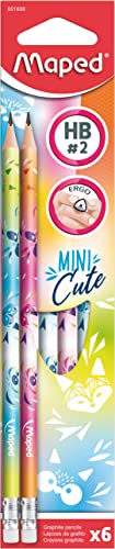 Maped - Bleistift MINI CUTE HB mit Radiergummikopf - 6 Stück von Maped