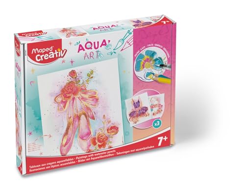 Maped CREATIV - Ausmal-Set AQUA'ART - Ballerina - inkl. 10x Aquarell-Stifte und 3x Vorlagen auf Metallic-Tafeln Maped CREATIV - Ausmal-Set AQUA'ART - Ballerina - inkl. 10x Aquarell-Stifte und 3x Vorlagen auf Metallic-Tafeln von Maped CREATIV