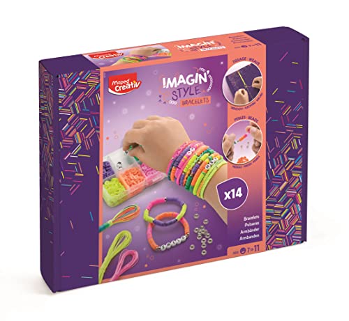 Maped CREATIV– Schmuck-Bastel-Set IMAGINE'STYLE NEON - zur Herstellung von Armbänder mit verschiedenen Techniken - in trendigen Neon-Farben von Maped