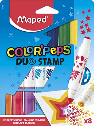 Maped - 2in1 Filzstifte, Fasermaler + Stempel COLOR'PEPS DUO STAMP - x8 von Maped