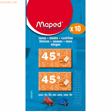 Maped Ersatzklinge für MatCutter und Advanced 45 Grad Klingen VE=10 St von Maped