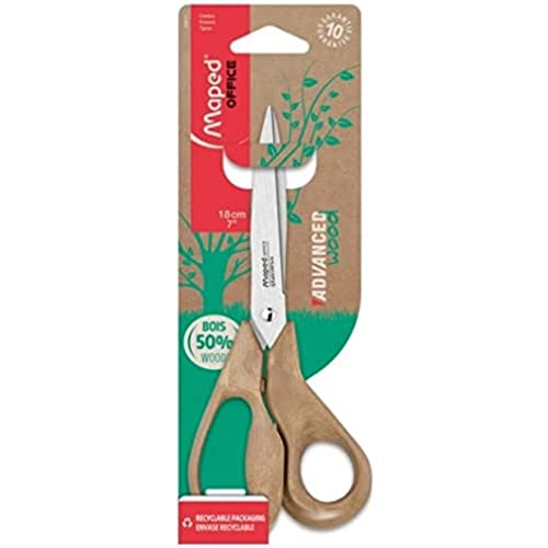 Maped - Fortschrittliche Schere aus 50% PP Holz – scharfe Spitze – Klingen und Nieten aus Edelstahl – ergonomische 3D-Griffe zu 50% aus Holzpulver – Schere 18 cm Maped - Fortschrittliche Schere aus 50% PP Holz – scharfe Spitze – Klingen und Nieten aus Edelstahl – ergonomische 3D-Griffe zu 50% aus Holzpulver – Schere 18 cm von Maped