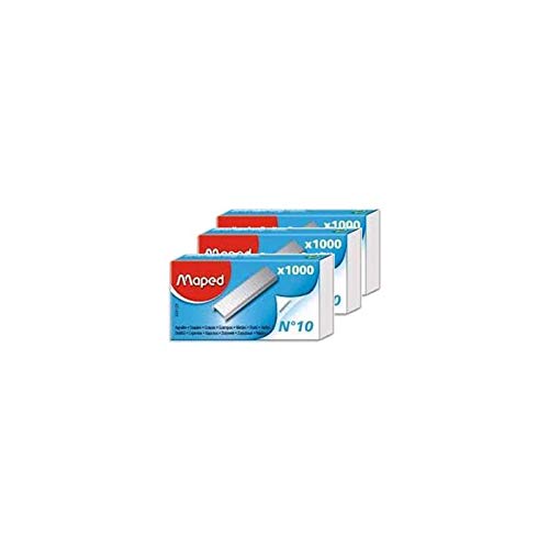 Maped Heftklammern Nr. 10, verzinkt, 3 Packungen mit je 1000 Stück Maped Heftklammern Nr. 10, verzinkt, 3 Packungen mit je 1000 Stück von Maped