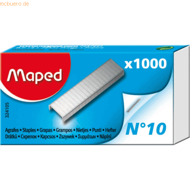 Maped Heftklammern Standard Nr. 10 galvanisierter Stahl VE=1000 Stück von Maped