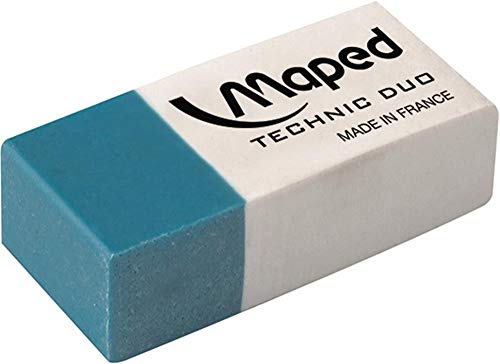 Maped M011712 - Radierer Technic Duo, 2er Set, weiß/blau von Maped