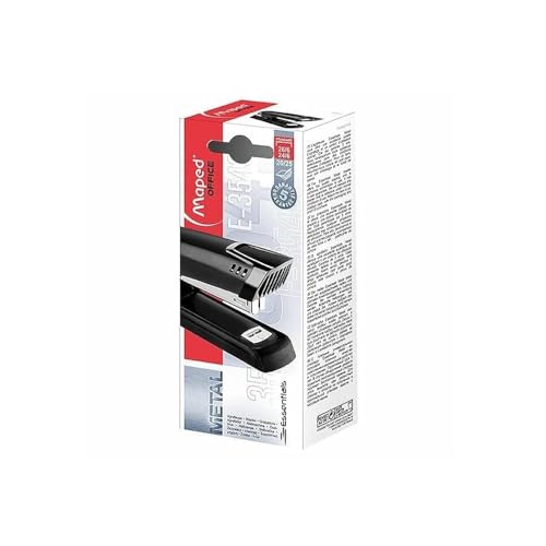 Maped M354311 - Hefter Essentials Half Strip aus Metall bis 25 Blatt, schwarz von Maped