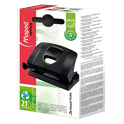 Maped M452511 - Locher Essentials green, bis 25 Blatt, schwarz von Maped