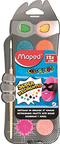 Maped Farbe 'Peps Superheld Aquarellfarbe (12 Stück), Durchsichtig von Maped