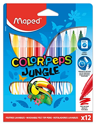 Maped M845420 - Filzstifte Color Peps Jungle, 12er Packung von Maped