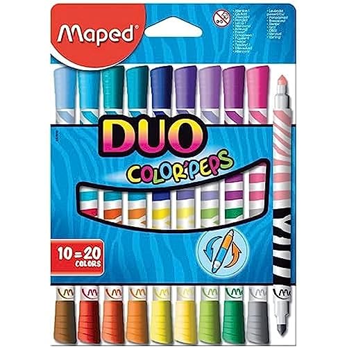 Maped M847010 - Filzstifte Color Peps Longlife Duo, 10er Packung von Maped