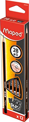 Maped M850022 Bleistift BLACK'PEPS, 2B, schwarz/orange, 12 Stück Maped M850022 Bleistift BLACK'PEPS, 2B, schwarz/orange, 12 Stück von Maped