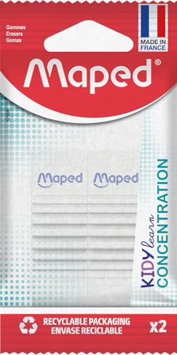 Maped - 2 Radierer KIDY LEARN CONCENTRATION - strukturierte Oberfläche - sensorische Stimulation - Effizienter Radiergummi - Made in France - recycelbare Papierverpackung Maped - 2 Radierer KIDY LEARN CONCENTRATION - strukturierte Oberfläche - sensorische Stimulation - Effizienter Radiergummi - Made in France - recycelbare Papierverpackung von Maped
