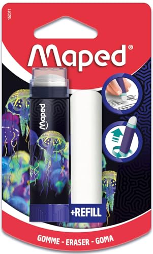 Maped - einziehbarer, geschützter und effektiver Radierstift DEEPSEA PARADISE + Nachfüller - Praktisches Drehsystem - PVC- und Phthalatfrei Maped - einziehbarer, geschützter und effektiver Radierstift DEEPSEA PARADISE + Nachfüller - Praktisches Drehsystem - PVC- und Phthalatfrei von Maped