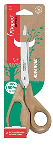 Maped - Schere ADVANCED WOOD 21 cm - asymmetrisch - braun von Maped