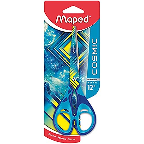 Maped - Schul- und Bastel-Schere COSMIC TEENS 16 cm, spitz - blau, pink, Sortiert von Maped