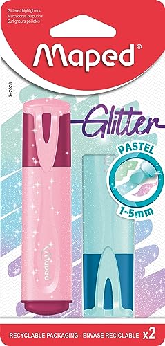 Maped - Textmarker, Leuchtmarker FLUO PEPS PASTELL GLITTER - x2 Marker von Maped