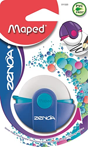 Maped Zenoa Radiergummi 100% geschützt mit drehbarem Etui Farbe blau von Maped