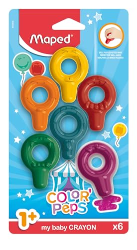 Maped - ergonomische Baby-Wachsmalringe COLOR'PEPS - 6 Stück - spielerisch & einfacher Griff: ideal für die Kleinsten Maped - ergonomische Baby-Wachsmalringe COLOR'PEPS - 6 Stück - spielerisch & einfacher Griff: ideal für die Kleinsten von Maped
