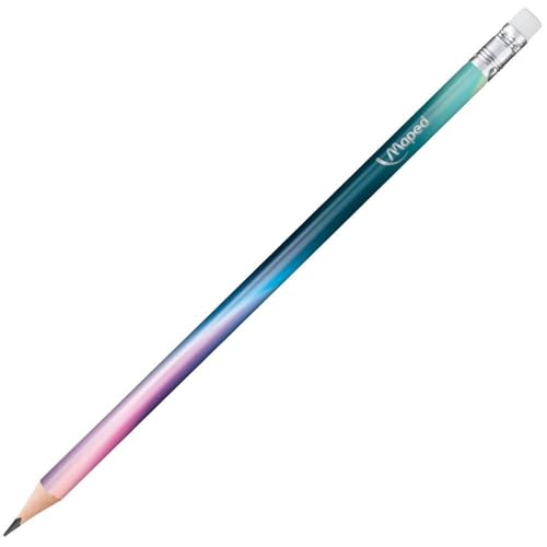 Maped - ergonomischer Drei-Kant-Bleistift NIGHTFALL HB mit Radiergummikopf - 6 Stück, Mehrfarbig Maped - ergonomischer Drei-Kant-Bleistift NIGHTFALL HB mit Radiergummikopf - 6 Stück, Mehrfarbig von Maped