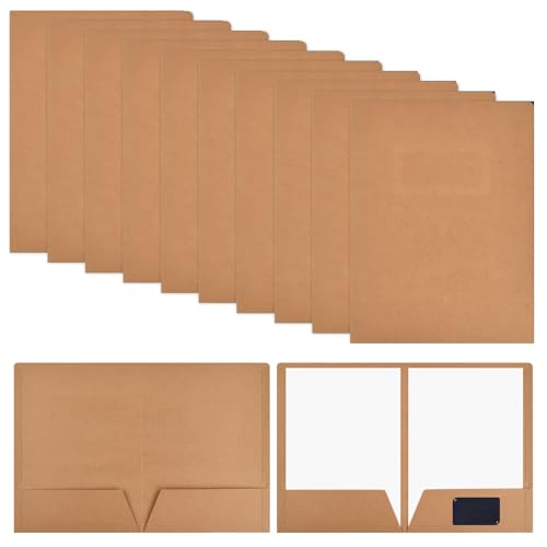 20 Stück Ordner mit Taschen A4,350gsm Präsentationsmappe Aktendeckel A4 Pappe mit Kartensteckplatz,Urkundenmappe Papier,Kraft Dokumentenmappe,Pappordner Kraftpapier Mappe für Büro Schule (Braun) von Mapille