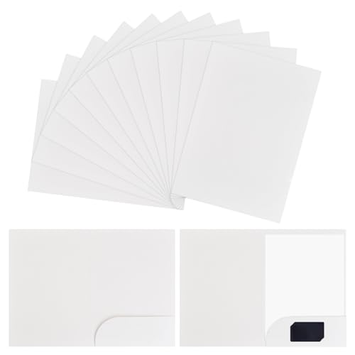 20 Stück Ordner mit Taschen A4,350gsm Präsentationsmappe Aktendeckel A4 Pappe mit Kartensteckplatz,Urkundenmappe Papier,Kraft Dokumentenmappe,Pappordner Kraftpapier Mappe für Büro Schule (Weiß) von Mapille
