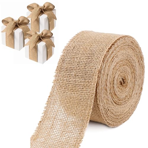 15M Juteband, Vintage Geschenkband Sackleinen Band Juteband 6cm Breit Juteband Natur Jute Geschenkband Perfekt für DIY Handwerk Hochzeit Taufe Kommunion Party Weihnachten Haus Deko von Maple Plentiful