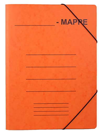 POSTMAPPE, Organisations-Mappe aus marmoriertem Pressspankarton (335g/qm) zur individuellen Beschriftung (orange) von Mappei