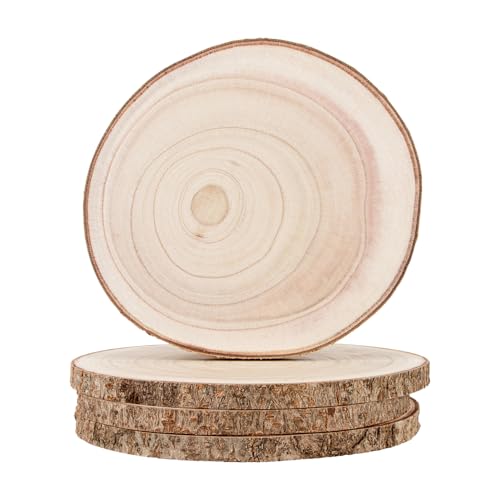 Maputune 4 Stück 17,8–20,3 cm große, unlackierte Holzscheiben für Tafelaufsätze, natürliche, rustikale Holzplatte für Bastelarbeiten, runde Holzspäne für Beschilderung, Malerei, Hochzeit, Party Maputune 4 Stück 17,8–20,3 cm große, unlackierte Holzscheiben für Tafelaufsätze, natürliche, rustikale Holzplatte für Bastelarbeiten, runde Holzspäne für Beschilderung, Malerei, Hochzeit, Party von Maputune