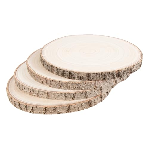 Maputune 4 Stück 20,3–22,9 cm große, unlackierte Holzscheiben für Tafelaufsätze, natürliche, rustikale Holzplatte für Bastelarbeiten, runde Holzspäne für Tischbeschilderung, Malerei, Hochzeit, Party Maputune 4 Stück 20,3–22,9 cm große, unlackierte Holzscheiben für Tafelaufsätze, natürliche, rustikale Holzplatte für Bastelarbeiten, runde Holzspäne für Tischbeschilderung, Malerei, Hochzeit, Party von Maputune