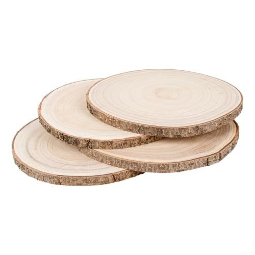 Maputune 4 Stück 22,9–25,4 cm große, unlackierte Holzscheiben für Tafelaufsätze, natürliche, rustikale Holzplatte für Bastelarbeiten, runde Holzspäne für Beschilderung, Malerei, Hochzeit, Party Maputune 4 Stück 22,9–25,4 cm große, unlackierte Holzscheiben für Tafelaufsätze, natürliche, rustikale Holzplatte für Bastelarbeiten, runde Holzspäne für Beschilderung, Malerei, Hochzeit, Party von Maputune
