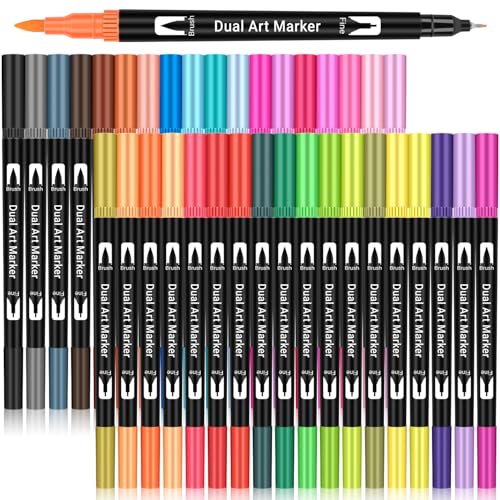 Maqhpu Filzstifte, 36 Farben Dual Brush Fineliner Feine Spitze & Pinsel Spitze, Filzstifte Dicke und Dünne für Erwachsene und Kinder, Pinselstifte für Bullet Journal, Zeichnen, Scrapbook, Schulbedarf Maqhpu Filzstifte, 36 Farben Dual Brush Fineliner Feine Spitze & Pinsel Spitze, Filzstifte Dicke und Dünne für Erwachsene und Kinder, Pinselstifte für Bullet Journal, Zeichnen, Scrapbook, Schulbedarf von Maqhpu