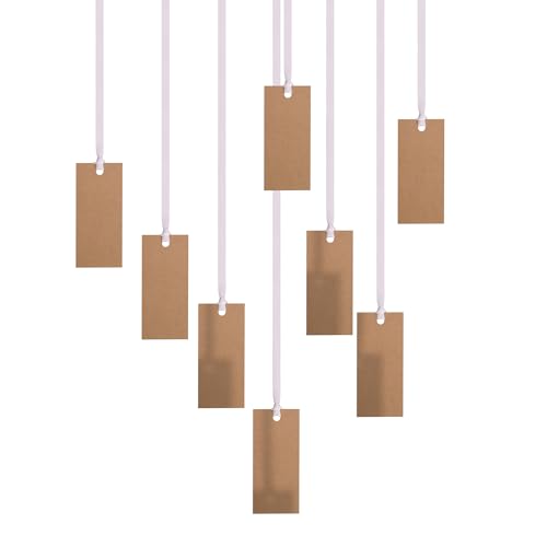 Tischkarten mit Namensschildern für Tischdekoration, Geschenkanhänger mit Schnur befestigtem Satinband für Geschenke, blanko, Geschenkanhänger, Hochzeitsempfang, 50 Stück von MarHermoso