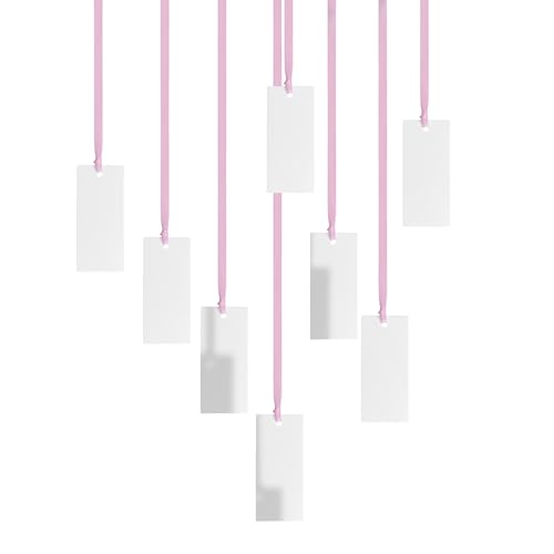 Tischkarten mit Namensschildern für Tischdekoration, Geschenkanhänger mit Schnur befestigtem Satinband für Geschenke, blanko, Geschenkanhänger, Hochzeitsempfang, 50 Stück von MarHermoso