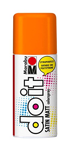 Marabu 21070006013 - Do it Satin Matt orange, Colorspray auf Acrylbasis, styroporfest, schnell trocknend, sehr gute Deckkraft, wetterfest, für große und kleine Bastelarbeiten, 150 ml Sprühdose von Marabu