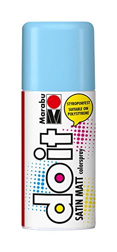 Marabu 21070006256 - Do it Satin Matt pastell blau, Colorspray auf Acrylbasis, styroporfest, schnell trocknend, sehr gute Deckkraft, wetterfest, für große und kleine Bastelarbeiten, 150 ml Sprühdose von Marabu