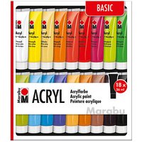 18 Marabu Basic Acrylfarben farbsortiert 18 x 36,0  ml von Marabu