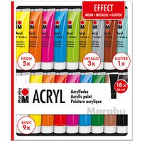 18 Marabu EFFECT Acrylfarben farbsortiert 18 x 36,0 ml von Marabu