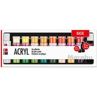 35 Marabu Basic Acrylfarben farbsortiert 32 x 3,5 und 2 x 59,0 ml von Marabu