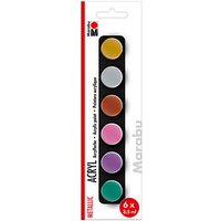 6 Marabu Metallic Acrylfarben farbsortiert 6 Marabu Metallic Acrylfarben farbsortiert von Marabu